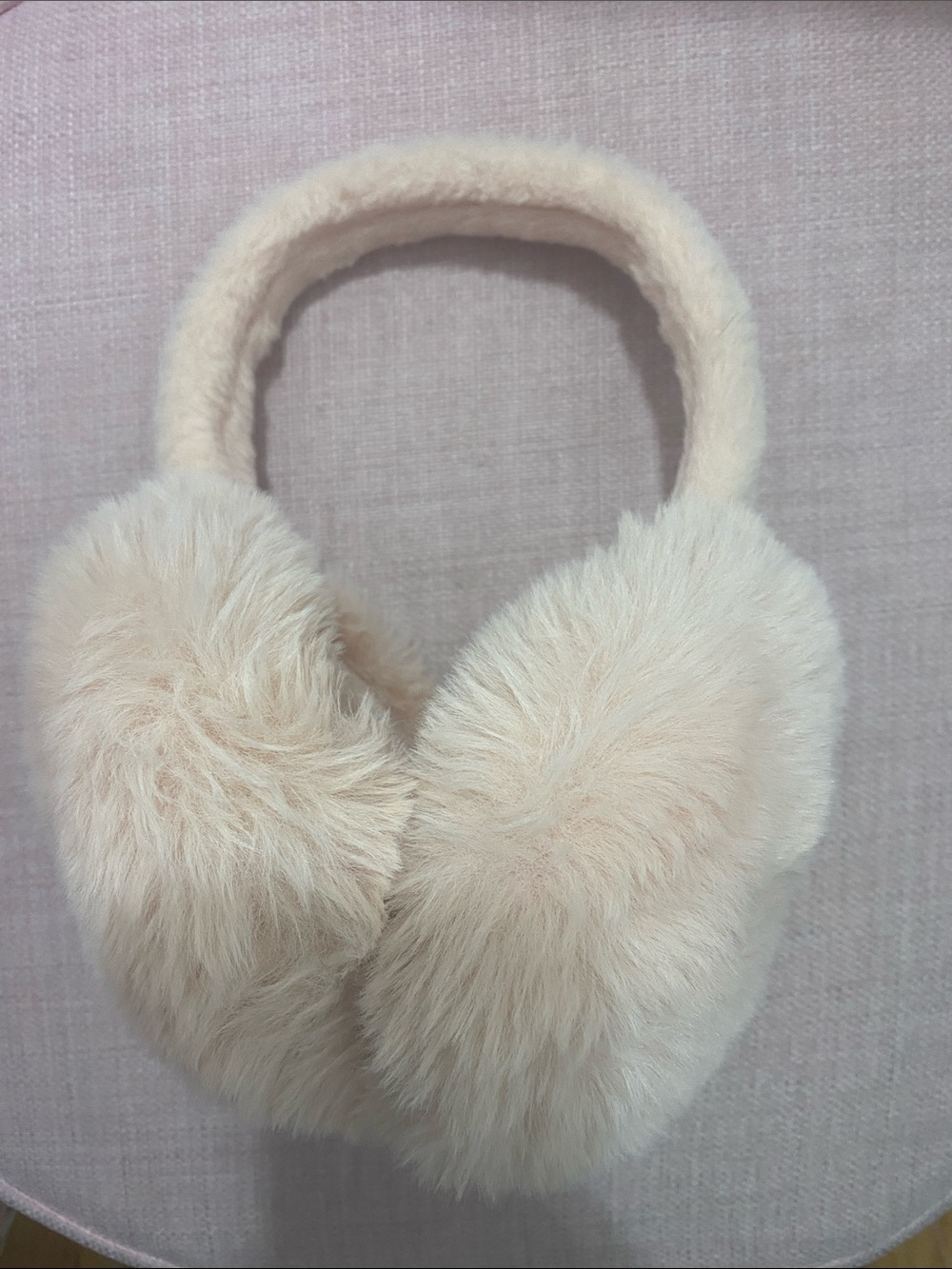 Plush Faux Fur Earmuffs in Light Blush